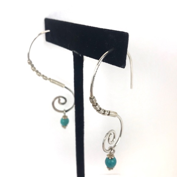 HOB Mexico 925 Sterling Silver Turquoise Earrings - Picture 3 of 6